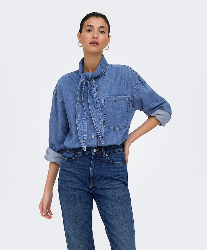 Dames blouse blauw