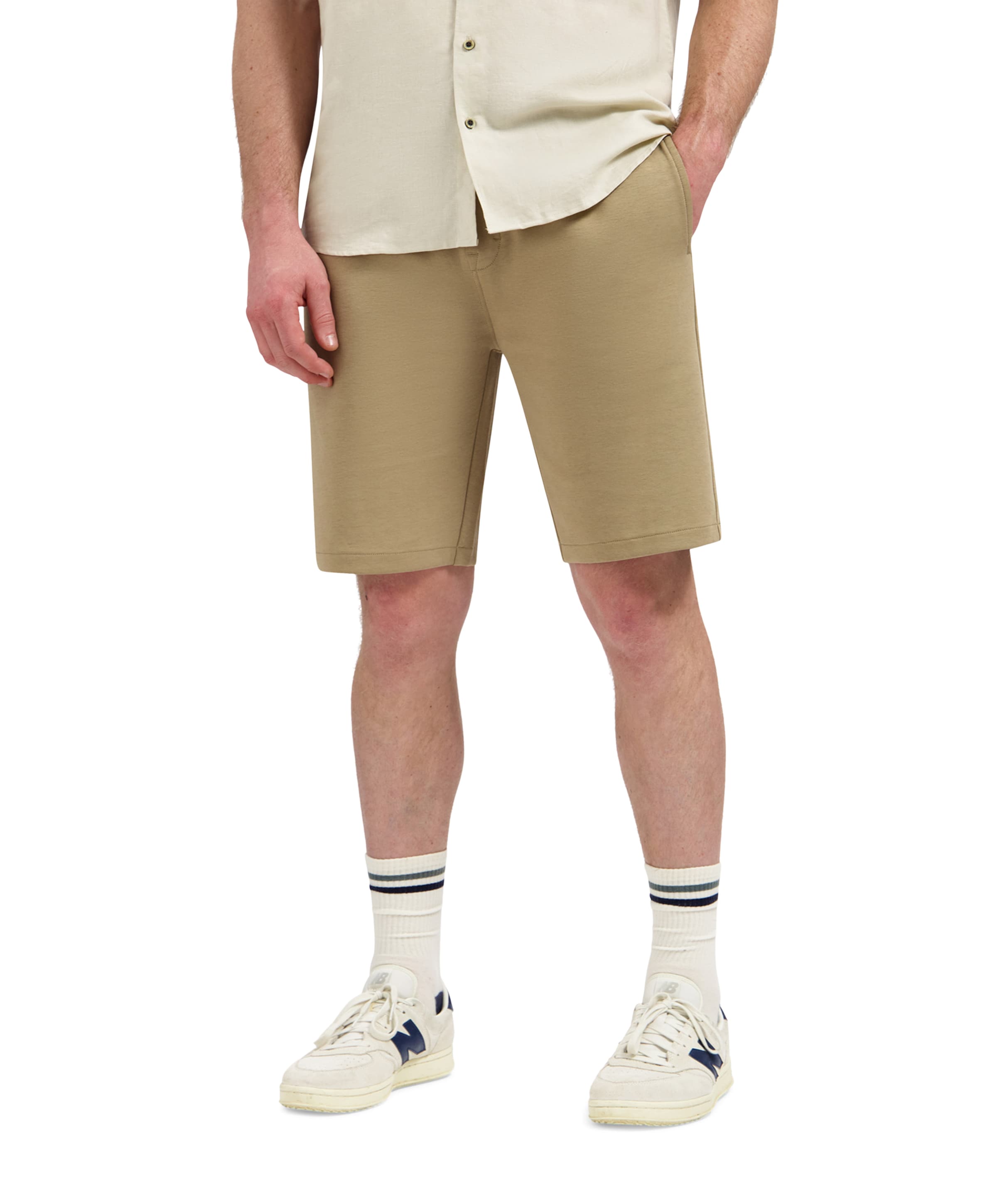 Short Jersey heren korte broek beige