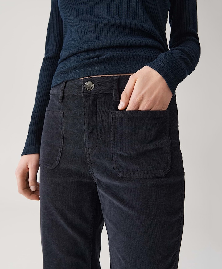 Ebbi corduroy dames broek blauw