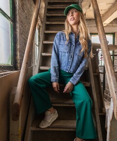 Meisjes blouse lange mouw blauw