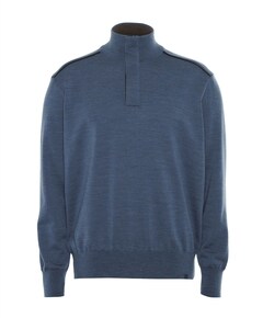 Heren trui met rits blauw