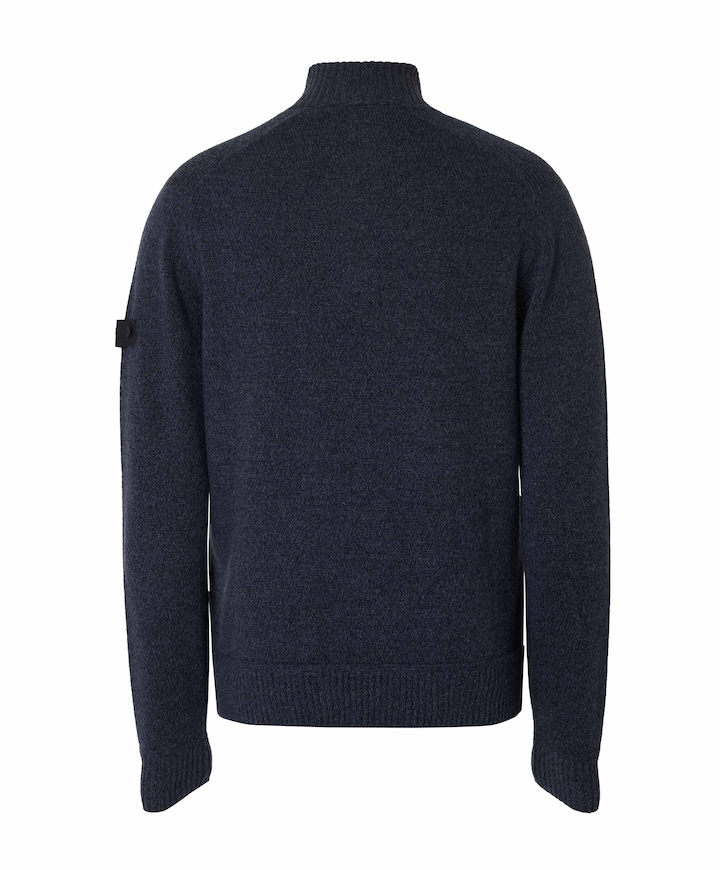Heren trui met rits blauw