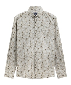 Heren overhemd lange mouw beige