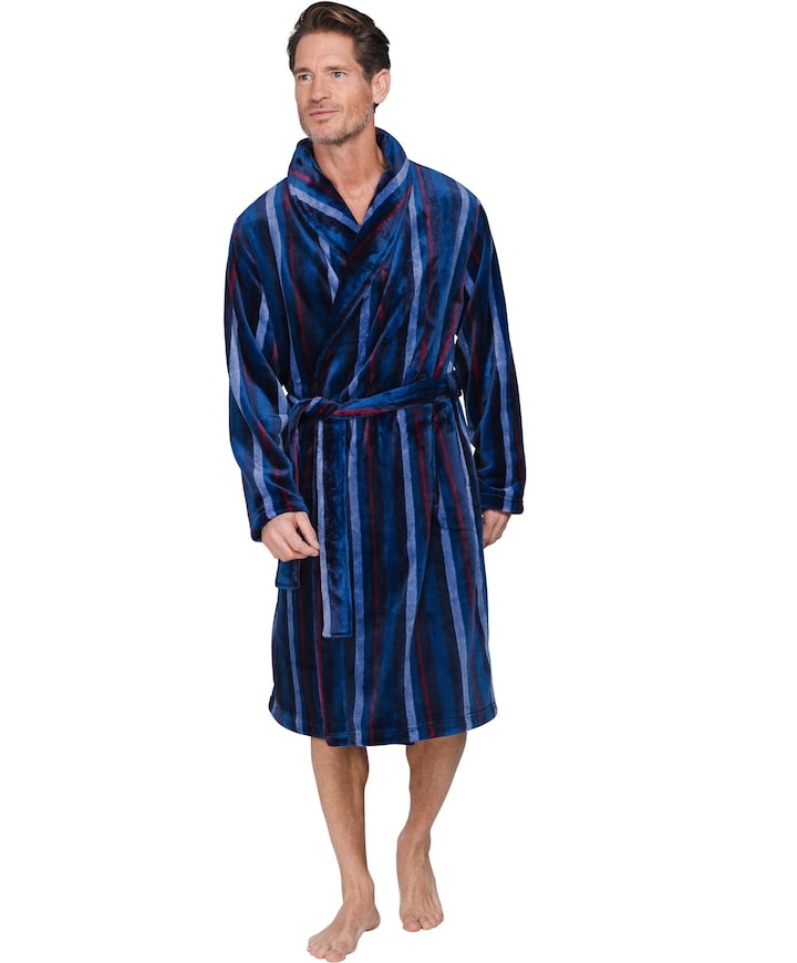 Heren ochtendjas blauw