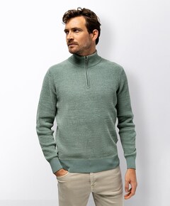 Heren trui met rits groen