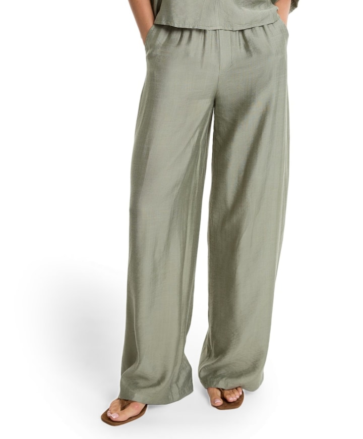 IRREGULAR WIDE LEG dames broek groen