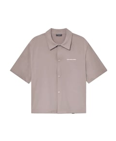 Heren overhemd korte mouw grijs