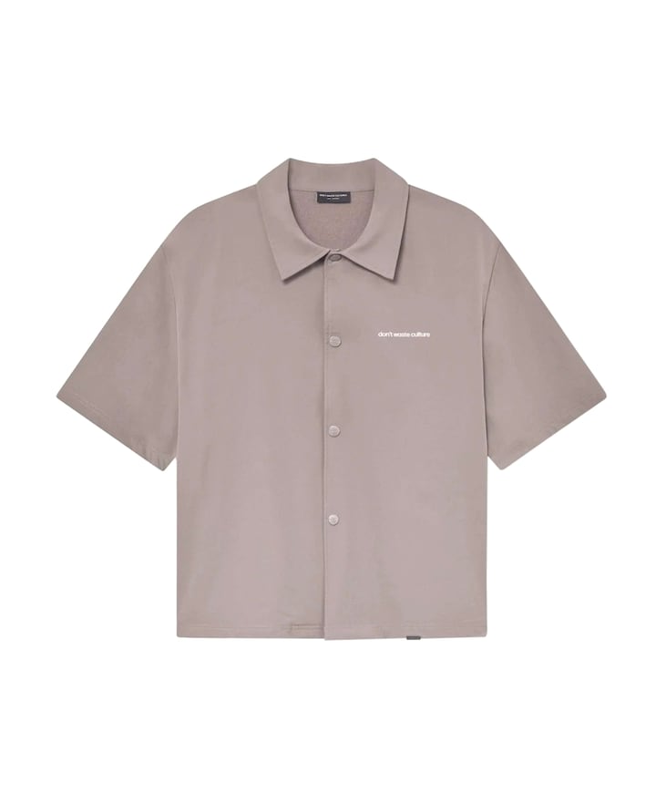 Heren overhemd korte mouw grijs