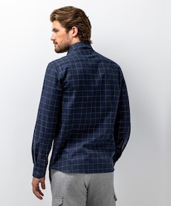 Heren overhemd lange mouw blauw