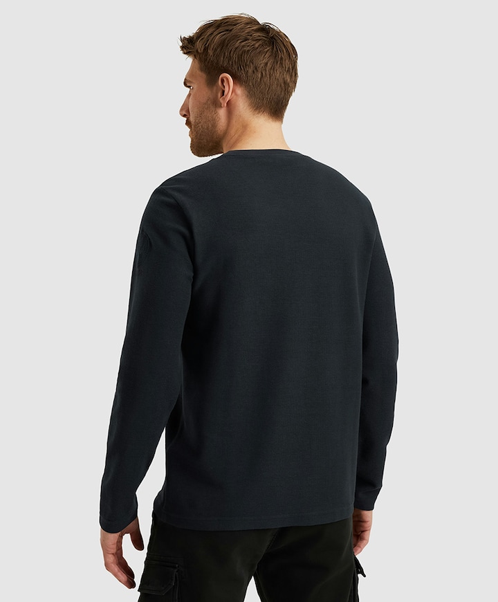 Heren longsleeve blauw