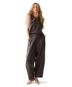 Balloon Soft faux leather dames broek bruin