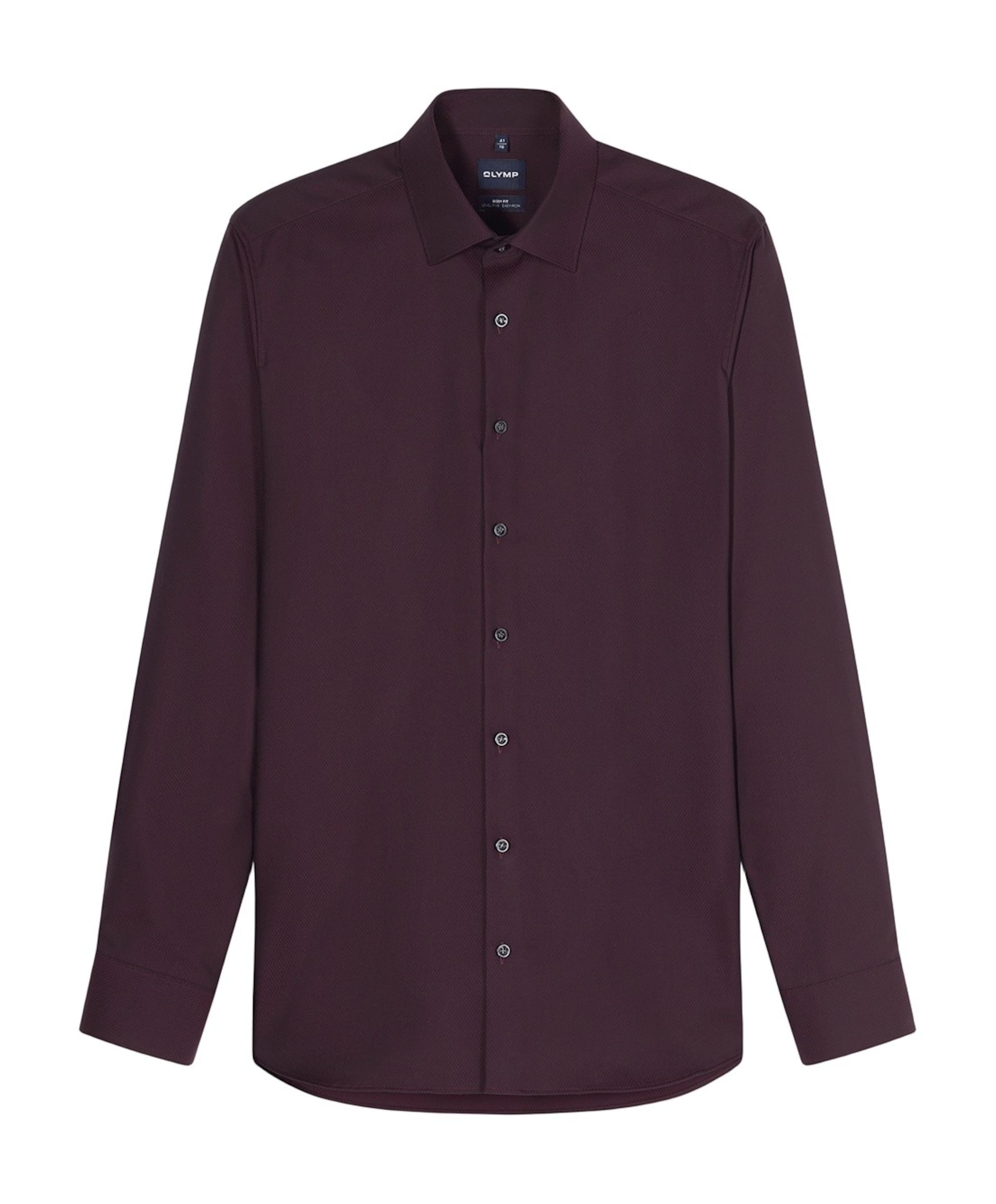 Heren overhemd lange mouw bordeaux