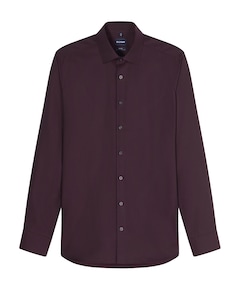 Heren overhemd lange mouw bordeaux