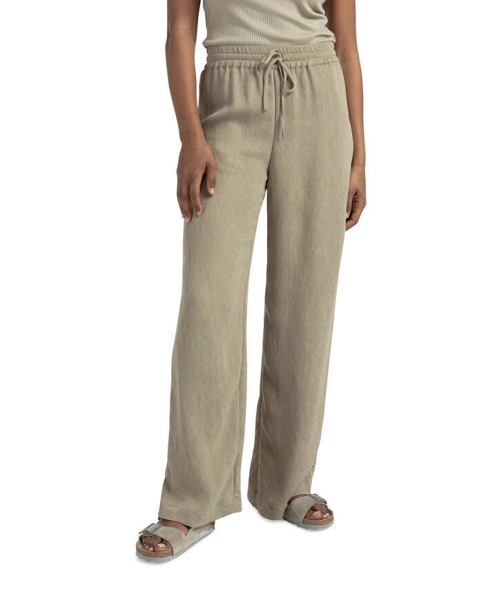 Woven with wide legs broek groen