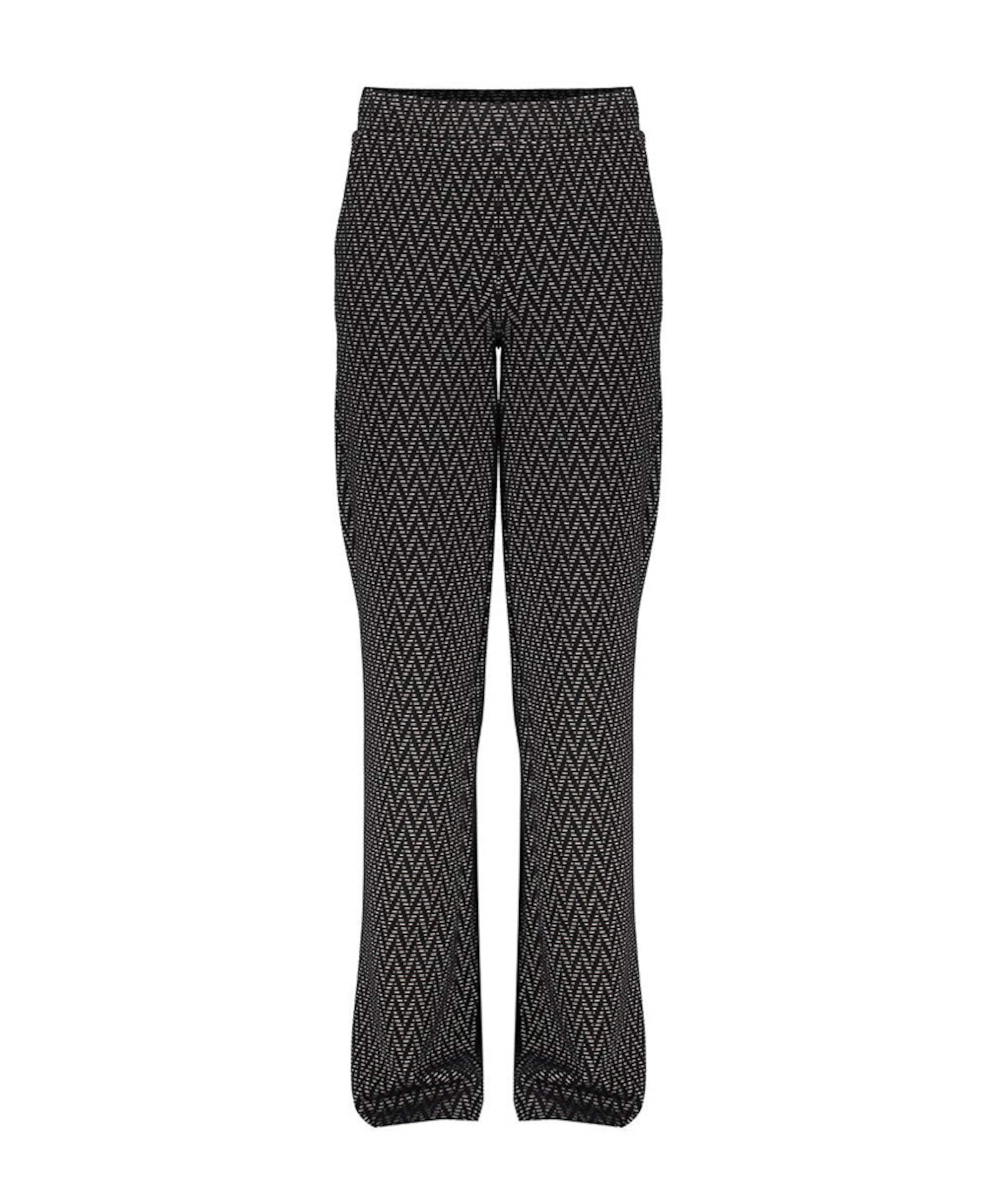 jacquard wide leg broek zwart