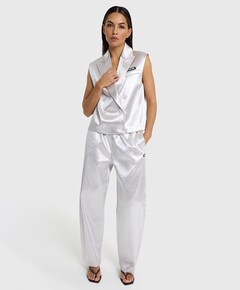 SHINY dames broek zilver