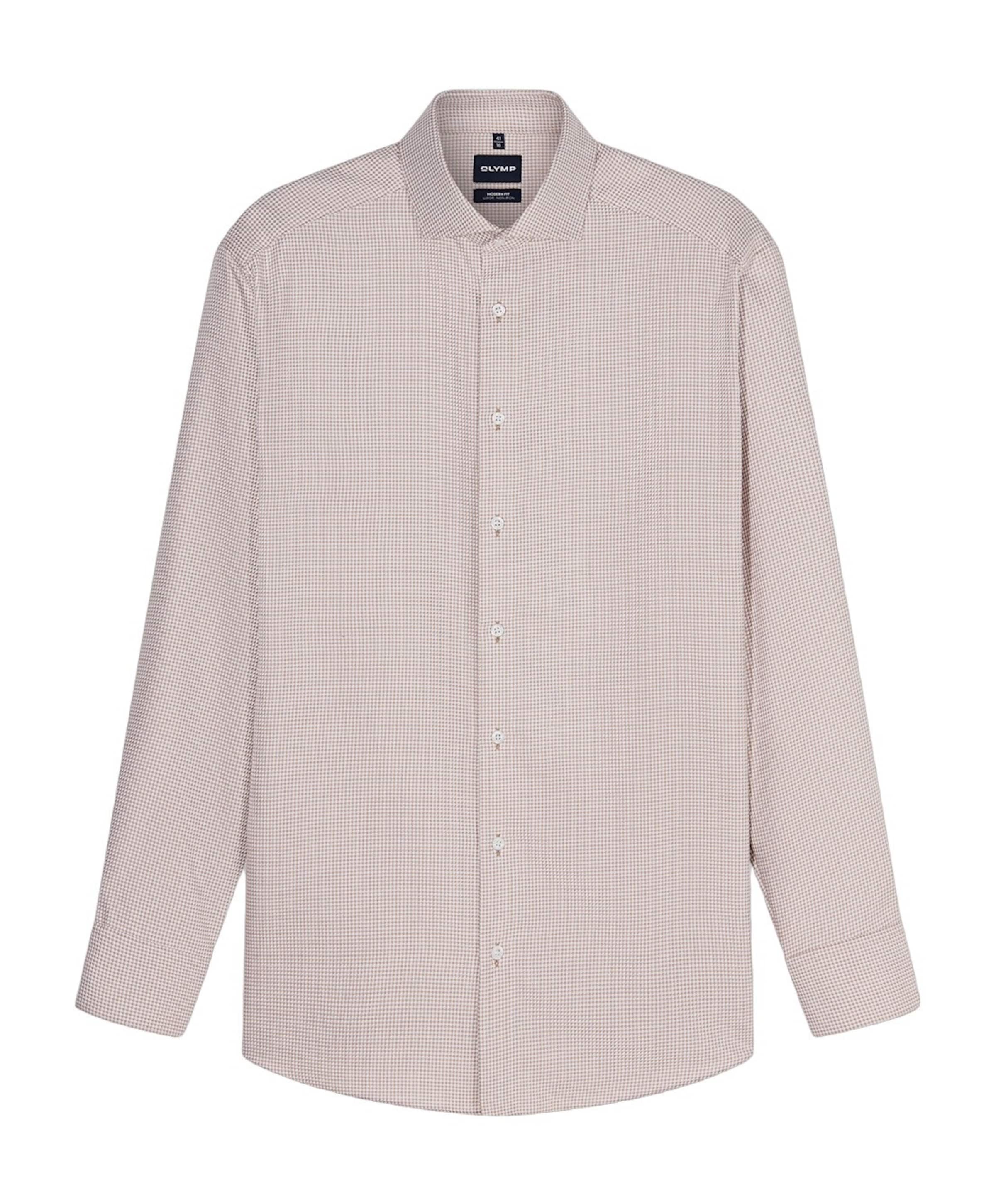 Heren overhemd lange mouw beige