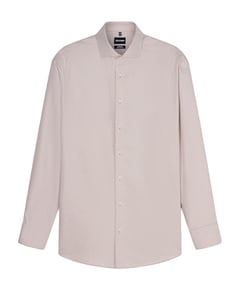 Heren overhemd lange mouw beige