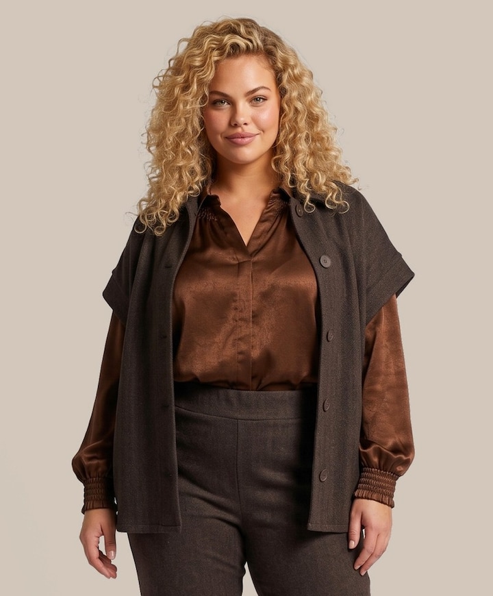 Dames gilet bruin