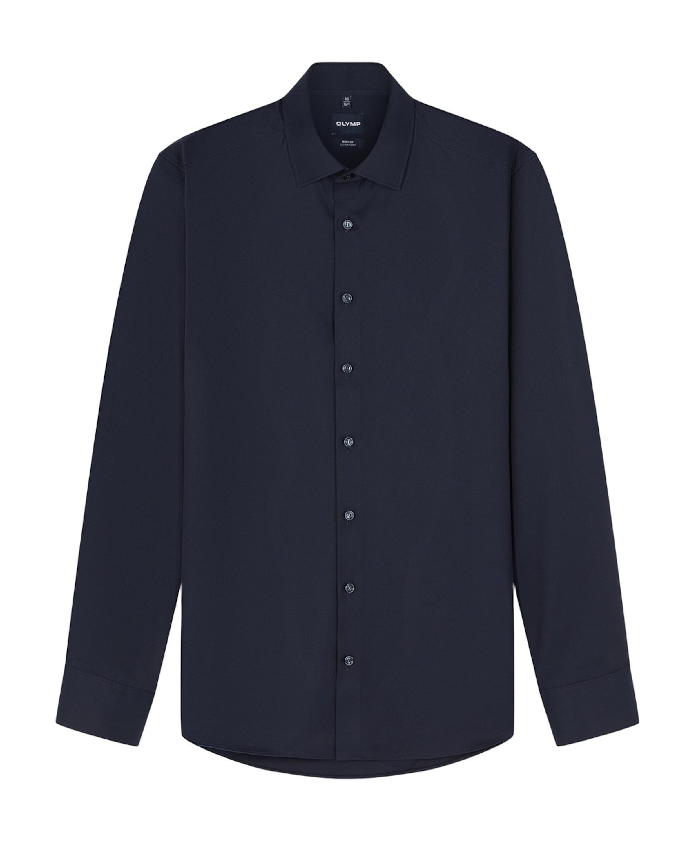Heren overhemd lange mouw blauw