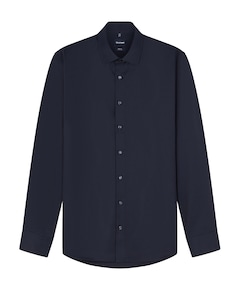 Heren overhemd lange mouw blauw
