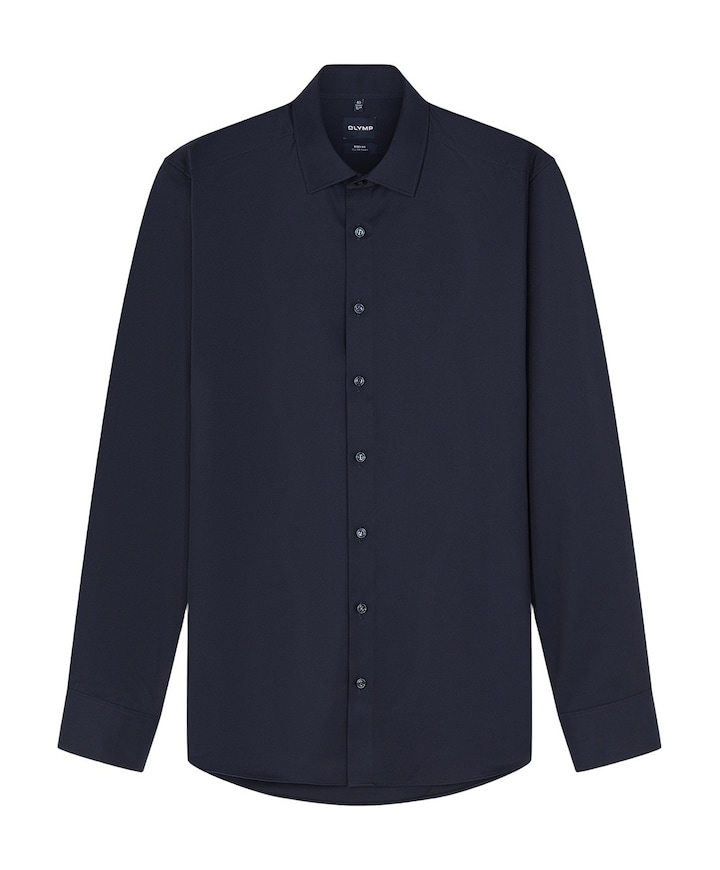 Heren overhemd lange mouw blauw