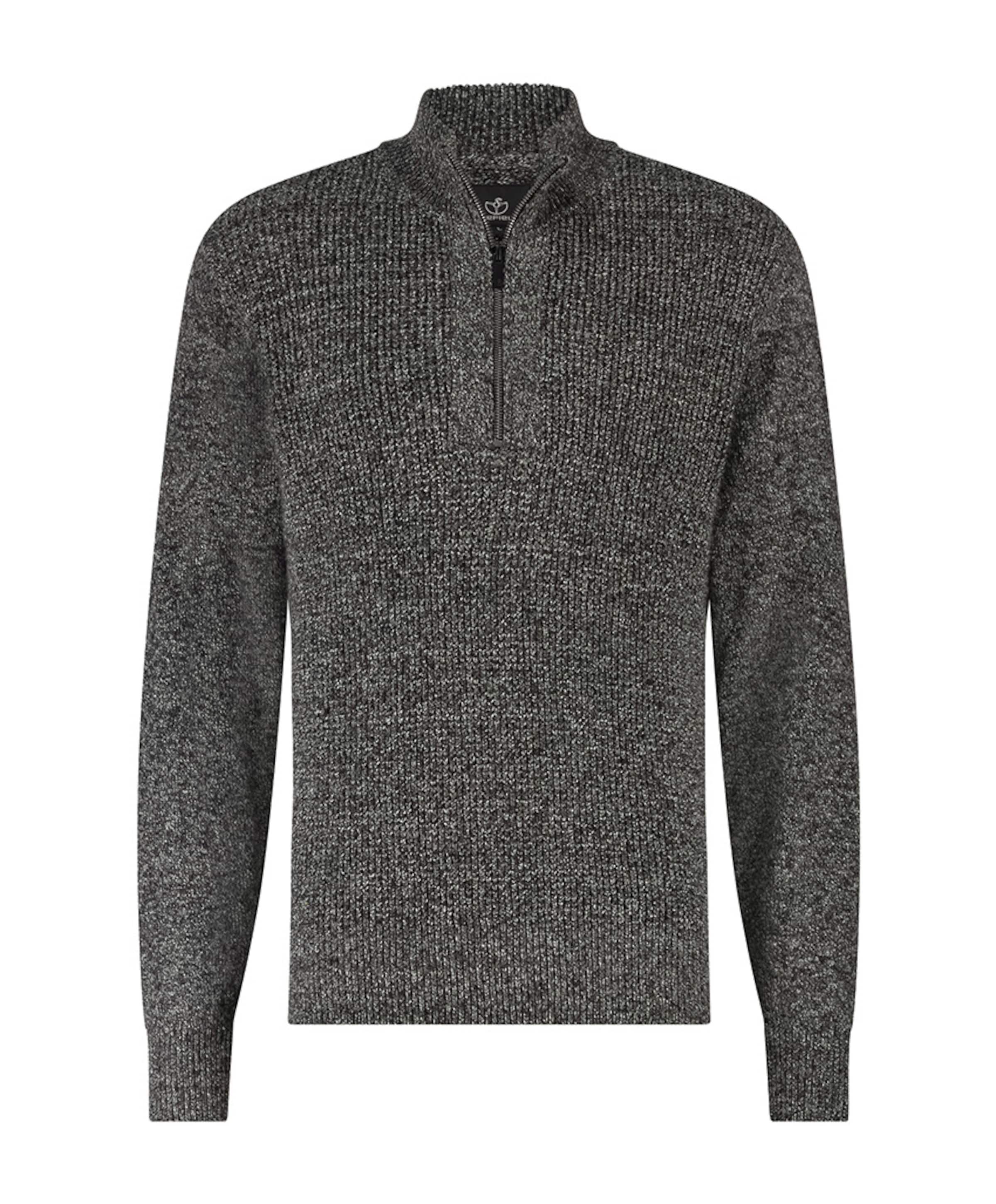 Heren trui met rits grijs