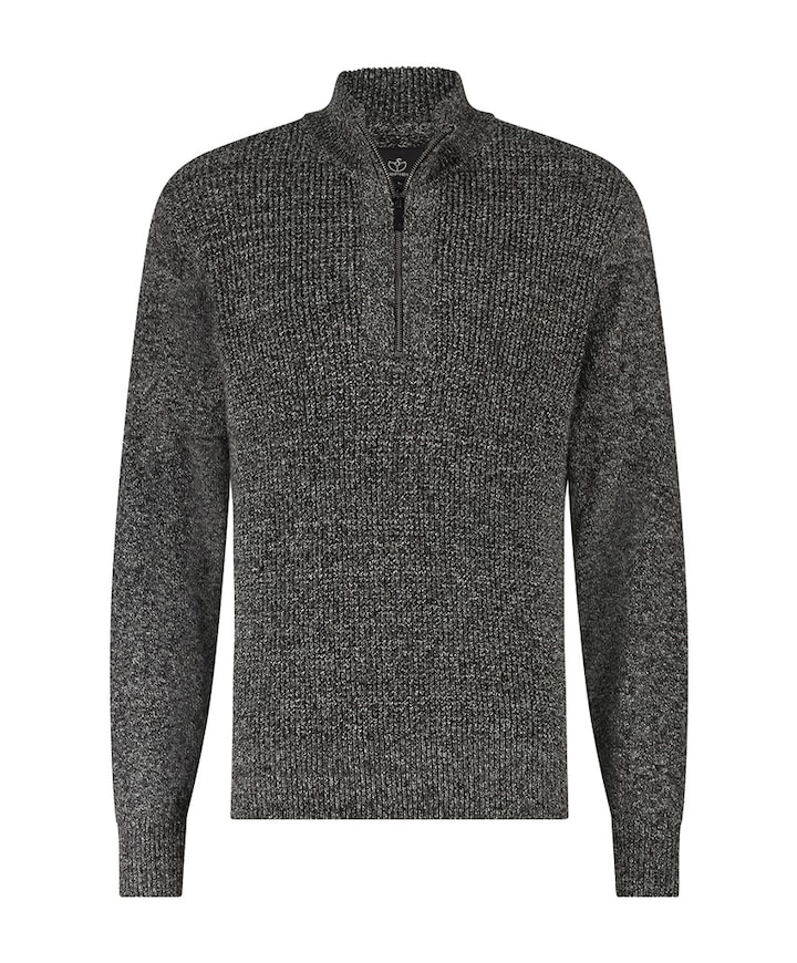 Heren trui met rits grijs