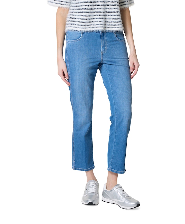CICI CROP SLIT SPORTY dames jeans blauw