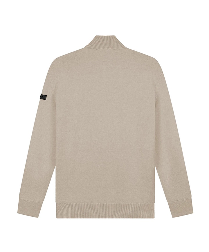 Heren trui met rits beige