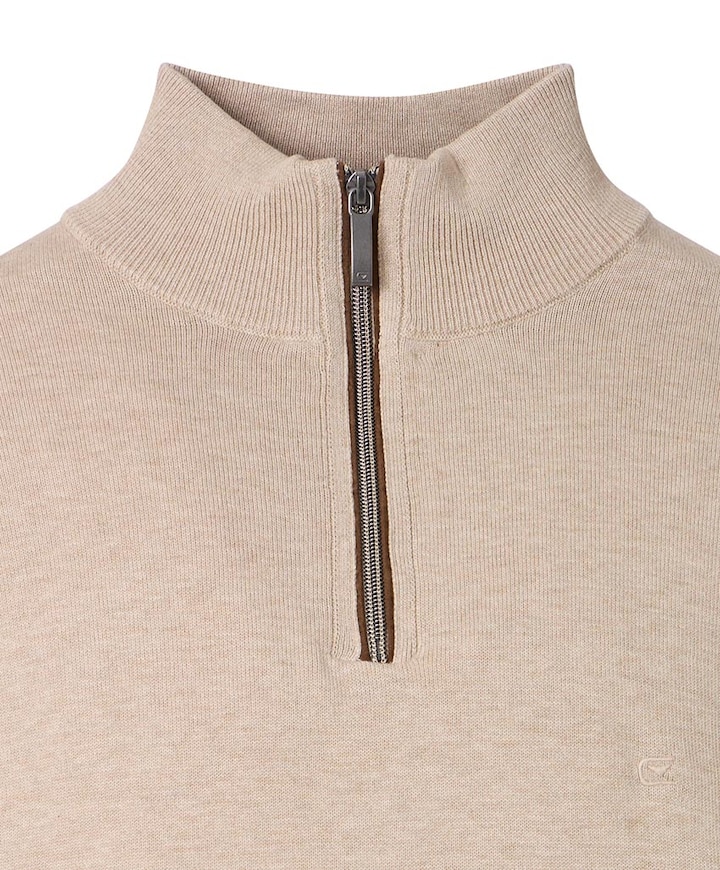 Trui met rits beige
