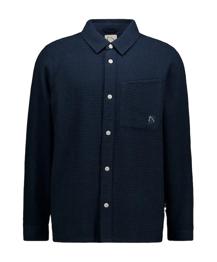 Heren overhemd lange mouw blauw