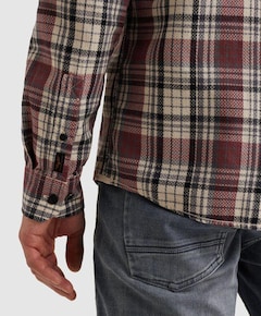 Heren overhemd lange mouw bordeaux