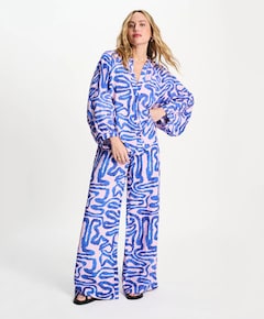 PANTS - Waves Pink Linen dames broek multicolor