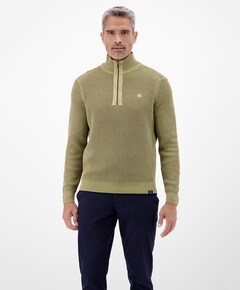 Heren trui met rits groen