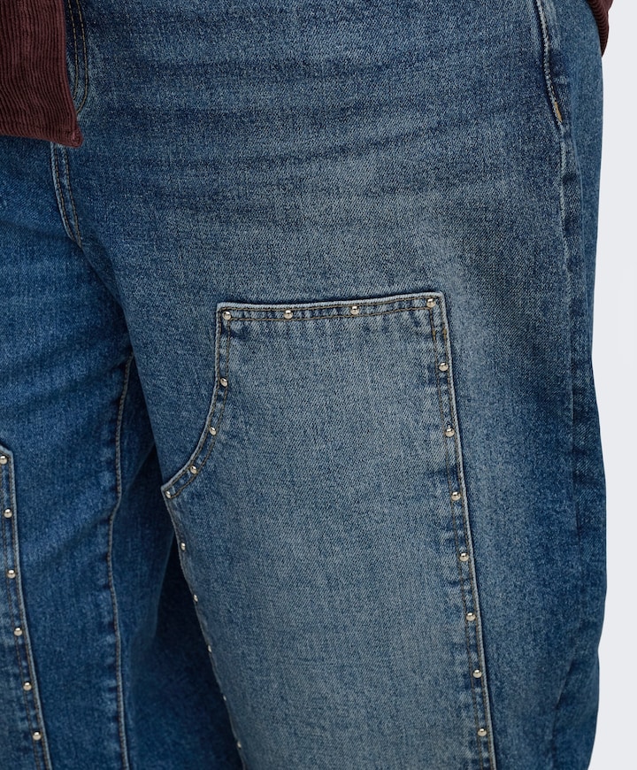 CARZOEY MW BARREL STUDS DOT502 dames jeans blauw