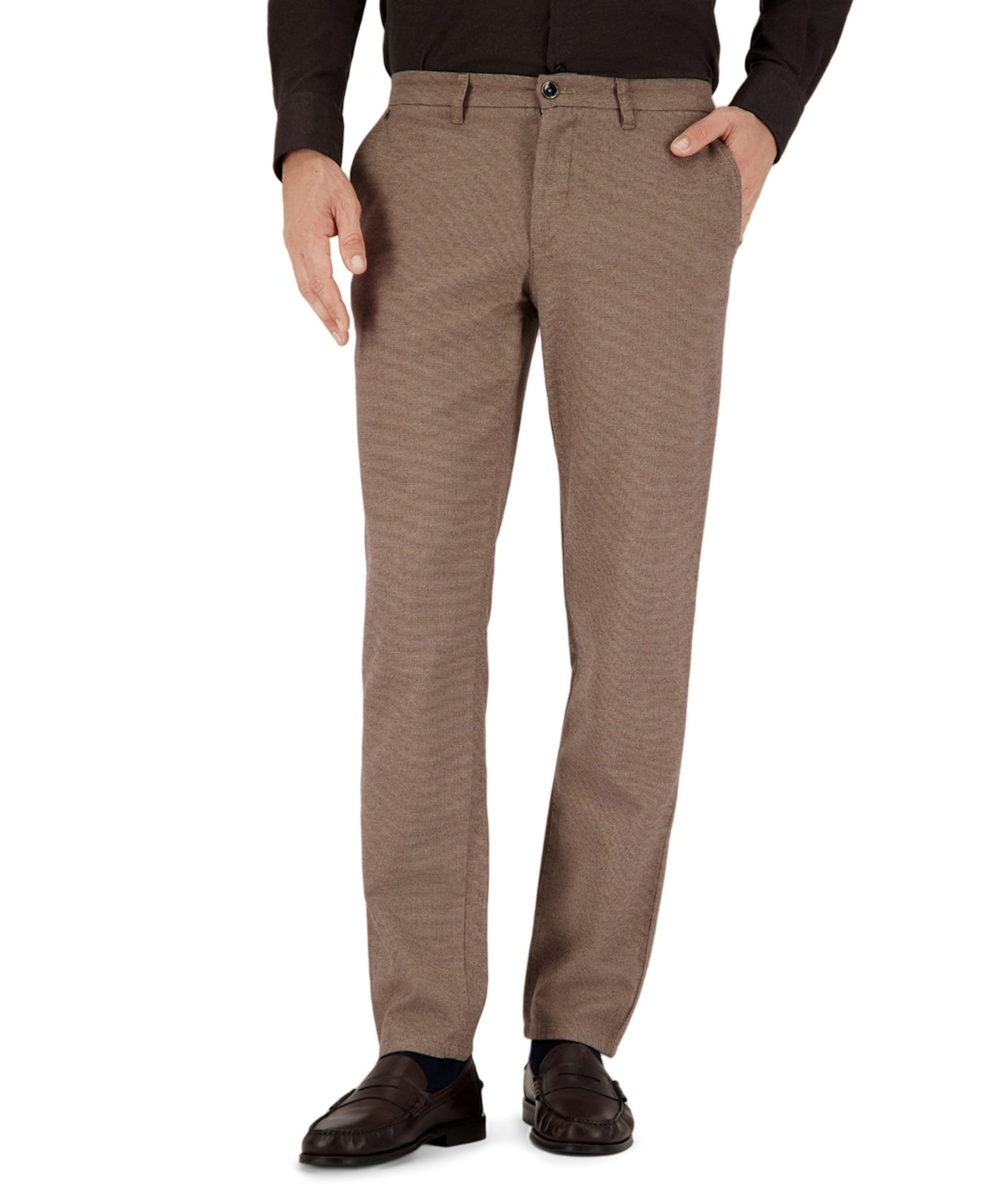 Flatfront Modern Fit heren broek beige