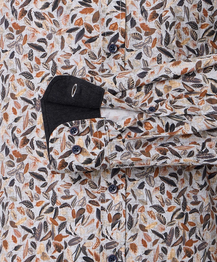 Heren overhemd lange mouw grijs