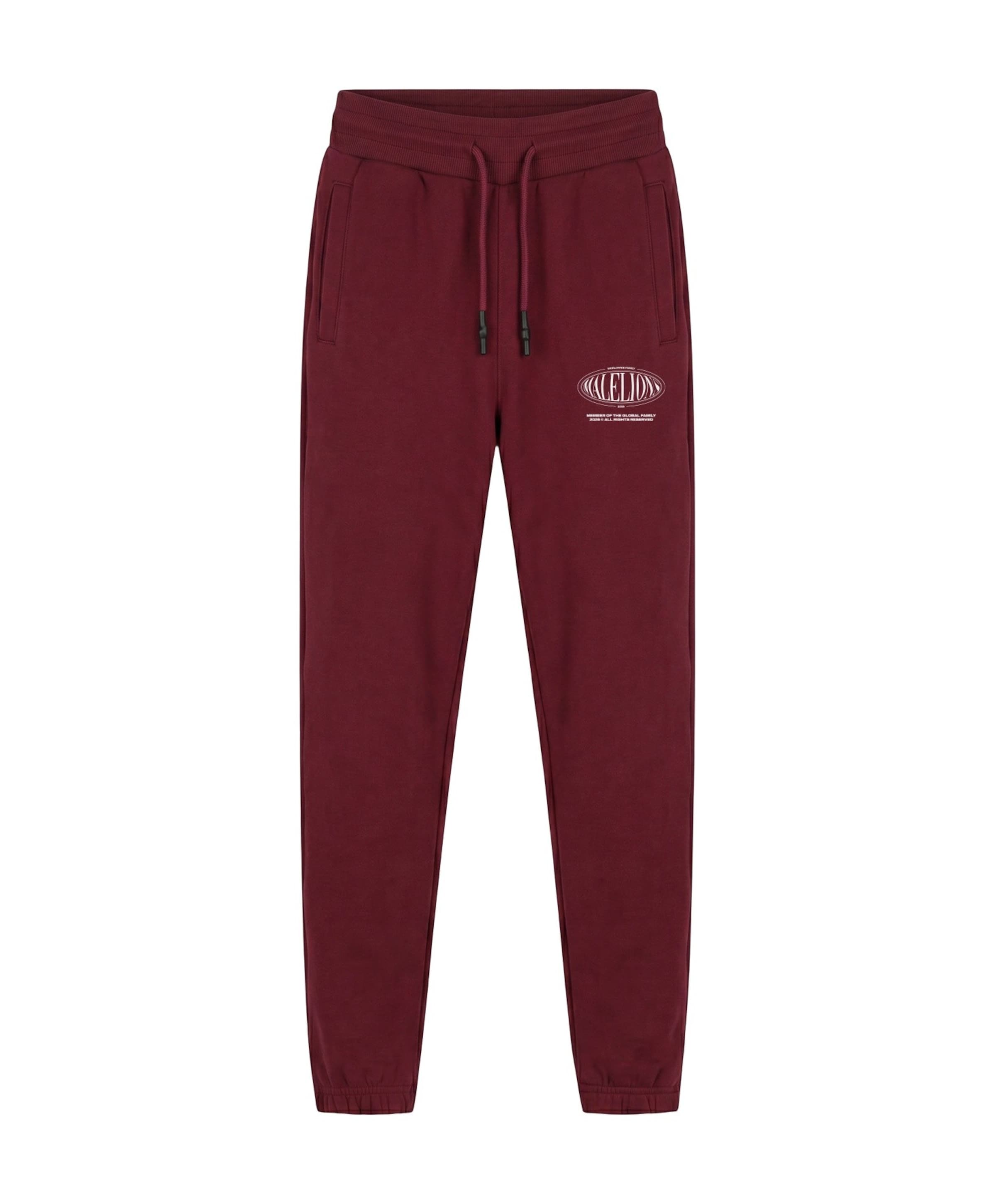 Malelions Junior Lifestyle Sweatpants jongens broek bordeaux