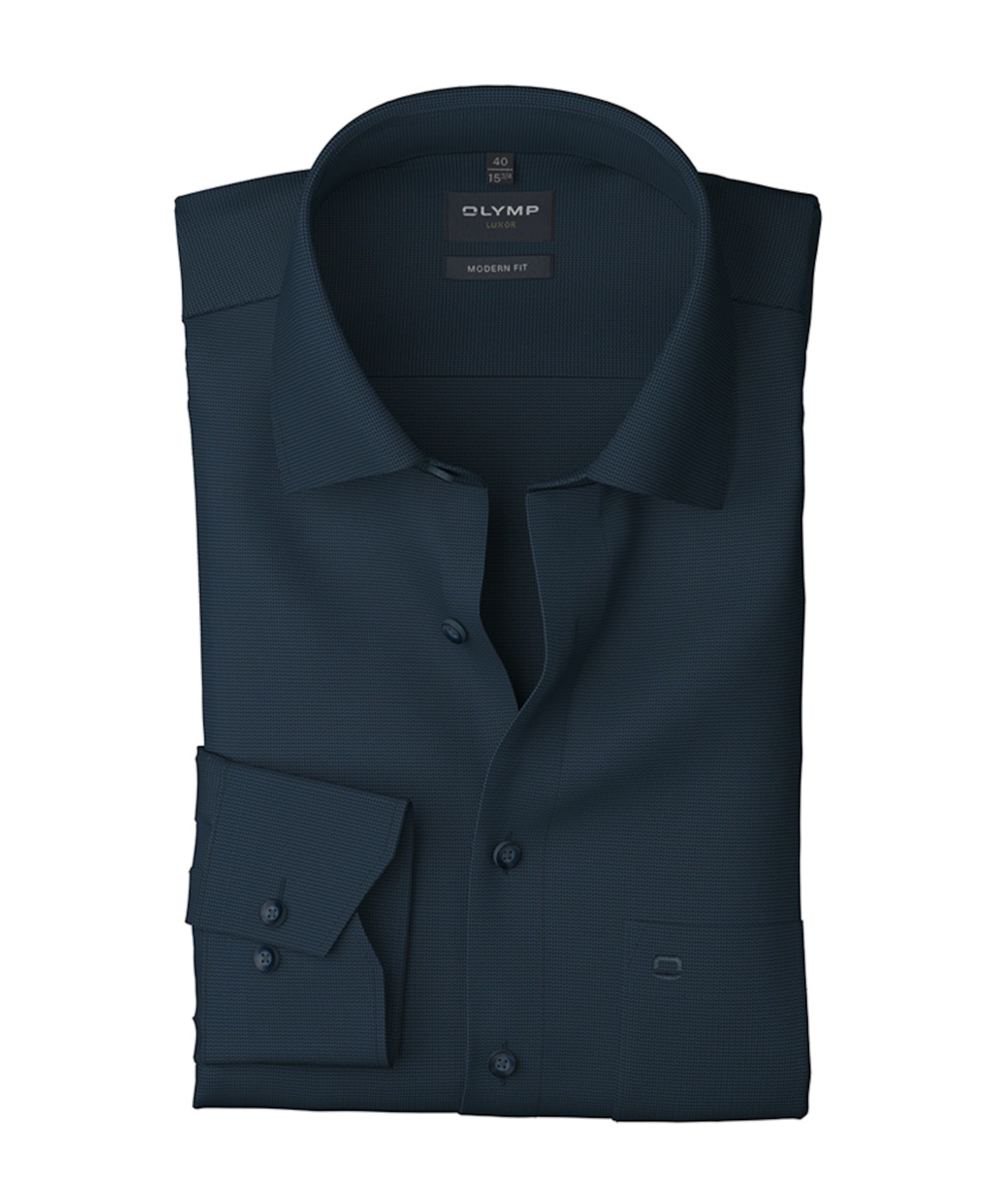 Heren overhemd lange mouw blauw