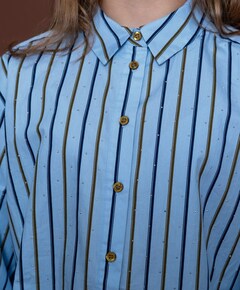 Meisjes blouse lange mouw blauw