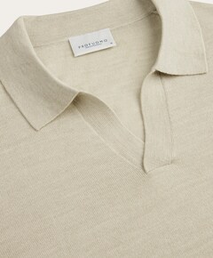 Heren polo beige
