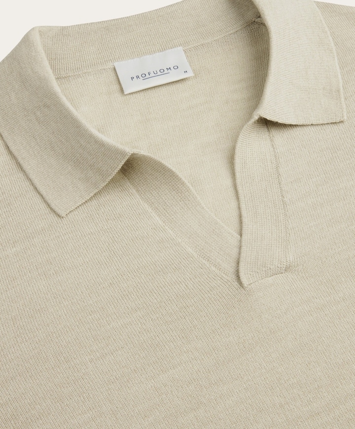 Heren polo beige