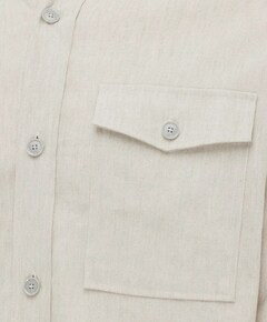 Heren overhemd lange mouw beige