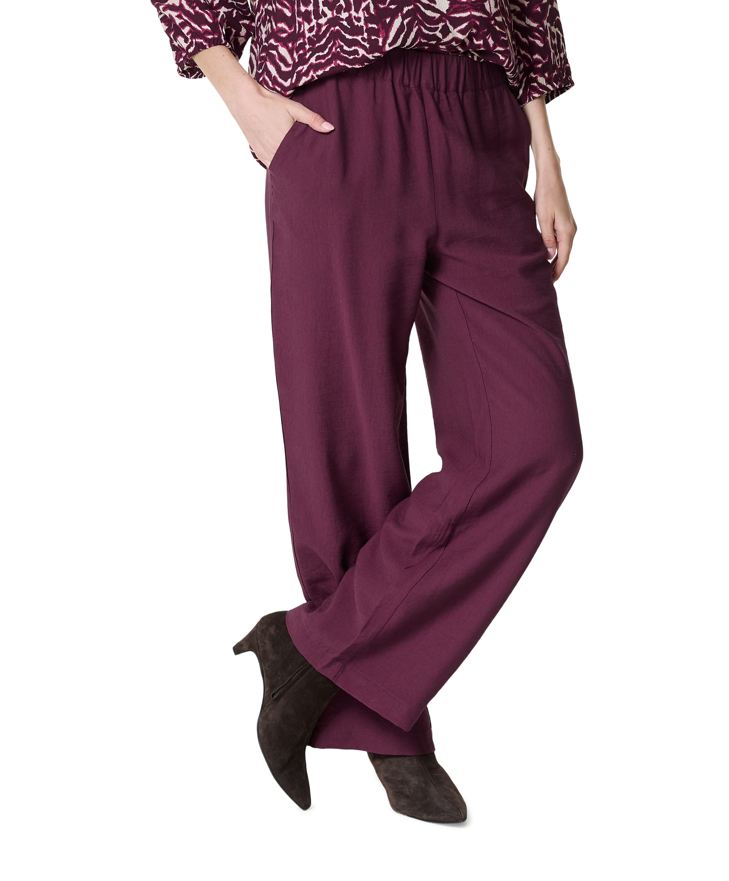 FQRIVA-PANTS dames broek bordeaux