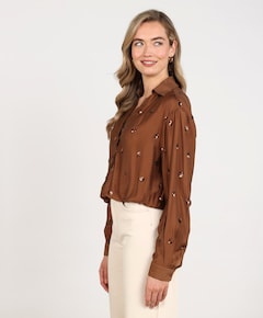 Dames blouse bruin