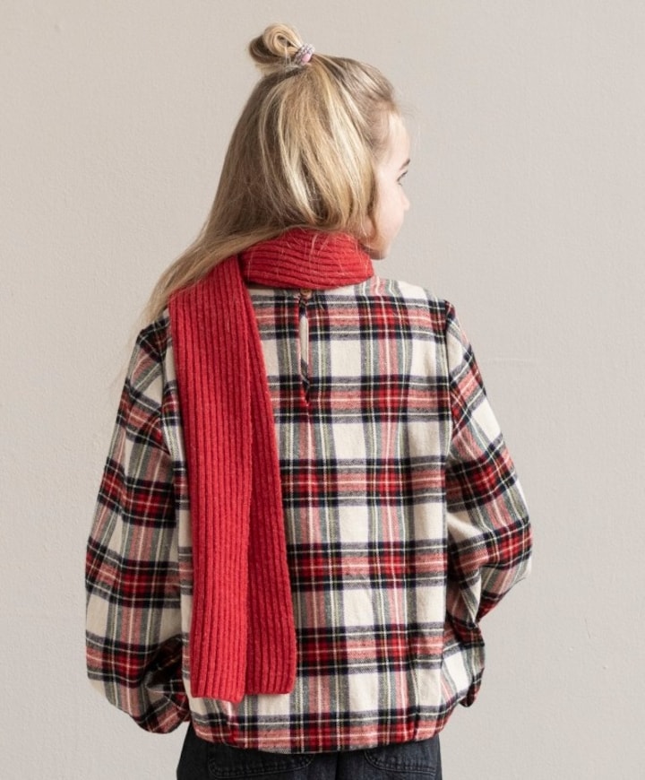 Meisjes blouse lange mouw rood