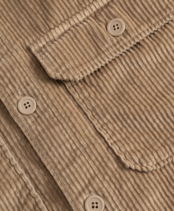 Heren overhemd lange mouw beige
