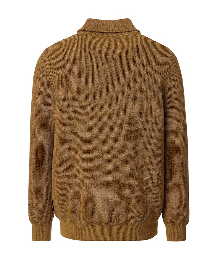 Heren trui met rits geel