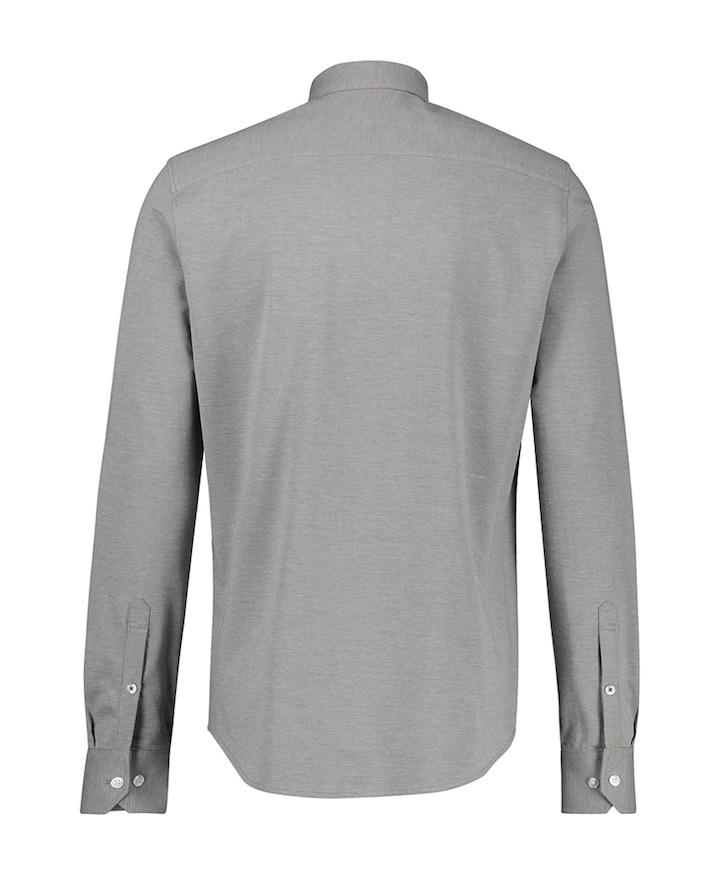 Heren overhemd lange mouw grijs